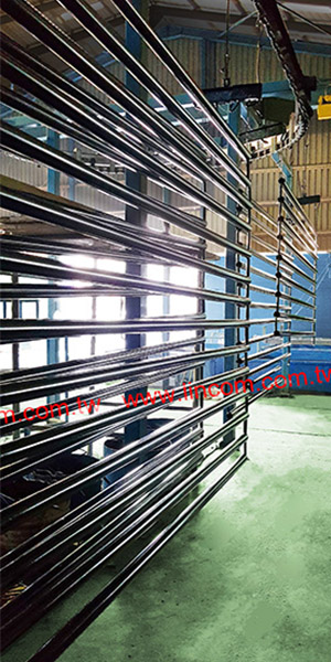 Fence powder coating equipment.
