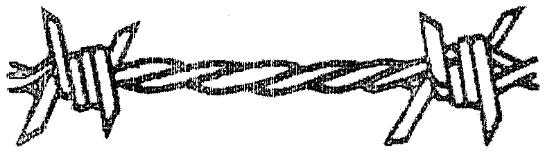 Barbed wire detail drawing.