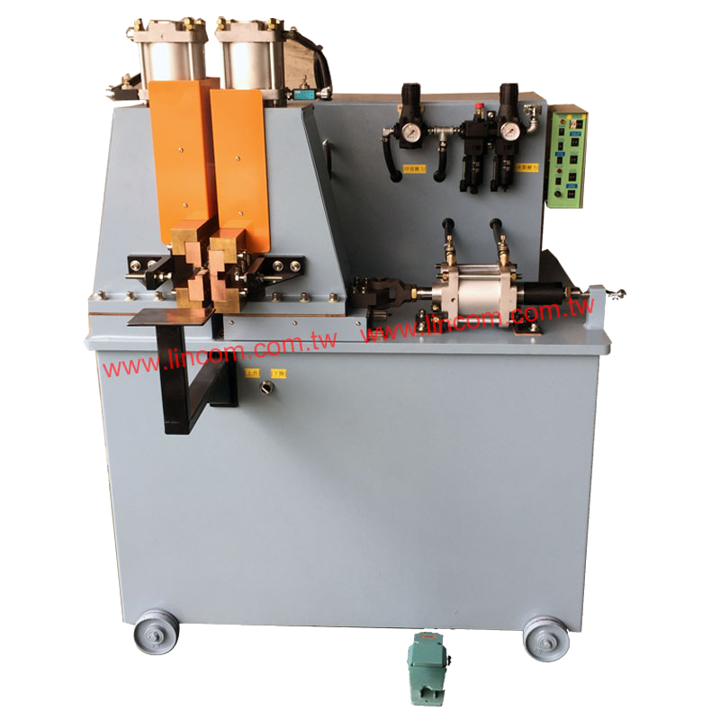 Butt Welding Machine, Air Hydraulic Type. Widely used for iron bar, chain, scissor handle, copper bar, etc. hardware welding.