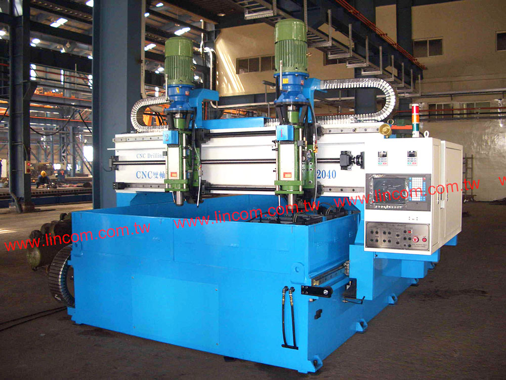 CNC plate drilling machine normal speed table type. Spindle's up-down movement by hydraulic.