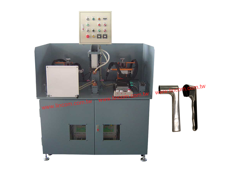 Argon auto welder for handle, twin gun type.