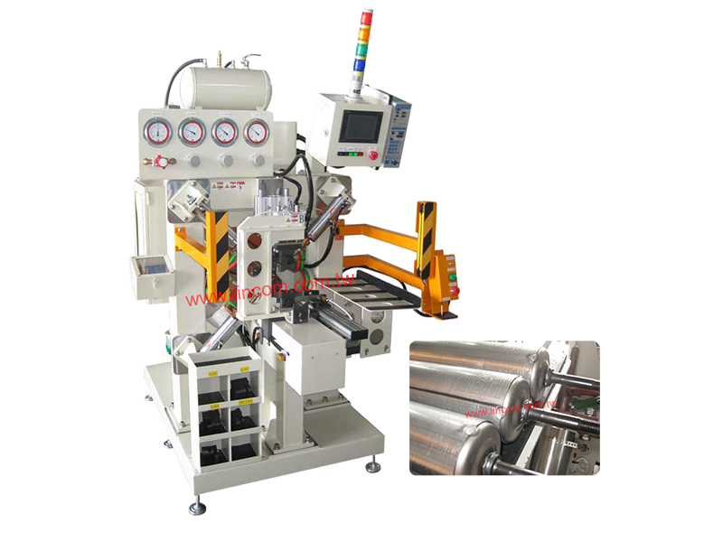 4-Point spot welder for shock absorber, with servo positioning feature.