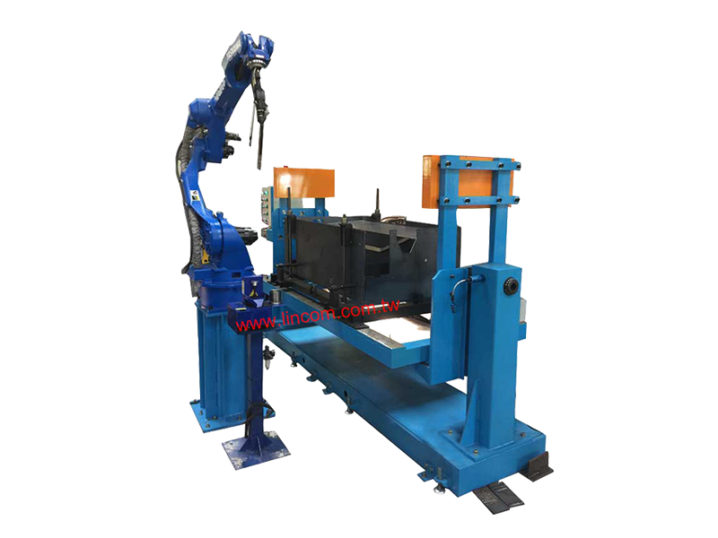 Robot welder with NC positioner. The positioner is designed to combine with automatic welder for precision welding.