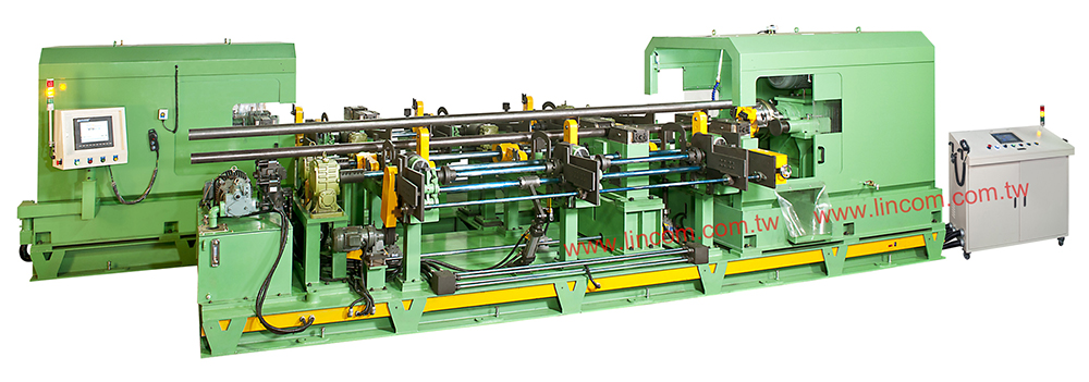 Steel rod & tube processing equipment: auto pipe threading machine.